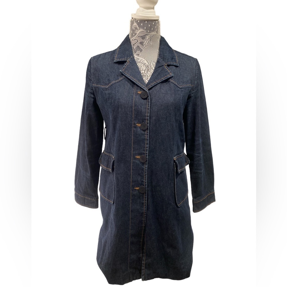 Rampage Blue Denim Duster Button Jacket / Coat | Size Large
